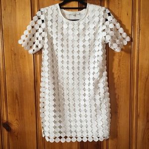 ALEXIS Mini Dress Crochet Dot white XS